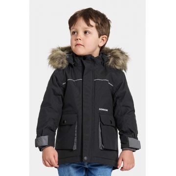 Didriksons geaca de iarna pentru copii KURE KIDS PARKA culoarea negru