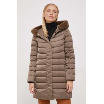 Geox geaca de puf CHLOO femei, culoarea maro, de iarna