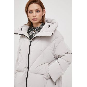 Hetrego geaca de puf femei, culoarea bej, de iarna, oversize