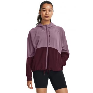 Jacheta cu fermoar si model colorblock pentru antrenament