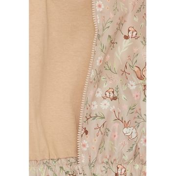 Jacheta cu imprimeu floral si buzunare oblice