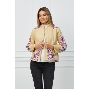 Jacheta Ilona bej cu broderie Jacheta Ilona bej cu broderie