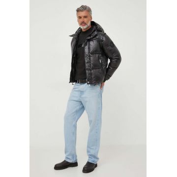Karl Lagerfeld geaca barbati, culoarea negru, de iarna