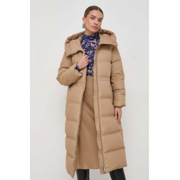 Marella geaca de puf femei, culoarea maro, de iarna