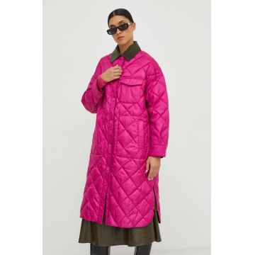 MAX&Co. geaca femei, culoarea roz, de tranzitie