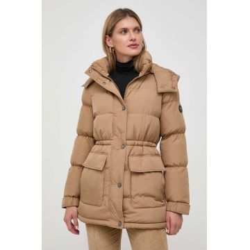 MICHAEL Michael Kors geaca femei, culoarea bej, de iarna