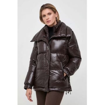 MICHAEL Michael Kors geaca femei, culoarea maro, de iarna