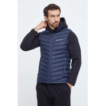 Peak Performance vesta de puf barbati, culoarea albastru marin, de tranzitie Peak Performance vesta de puf barbati, culoarea albastru marin, de tranzitie