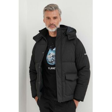 Pepe Jeans geaca barbati, culoarea negru, de iarna
