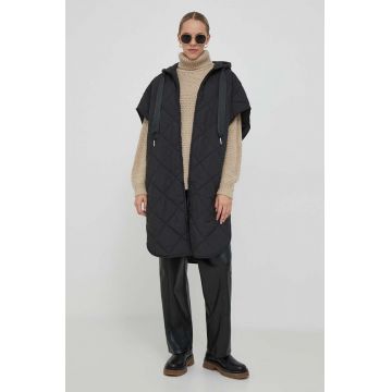 Sisley vesta femei, culoarea negru, de tranzitie