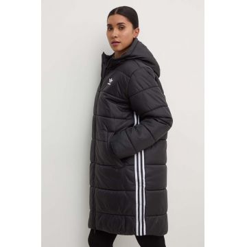 adidas Originals geacă femei, culoarea negru, de iarnă