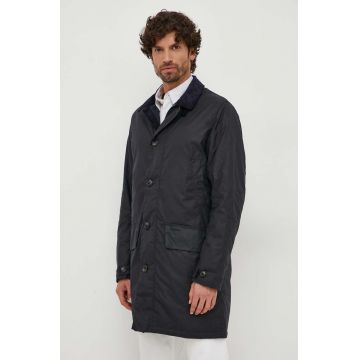 Barbour jacheta de bumbac culoarea albastru marin, de tranzitie