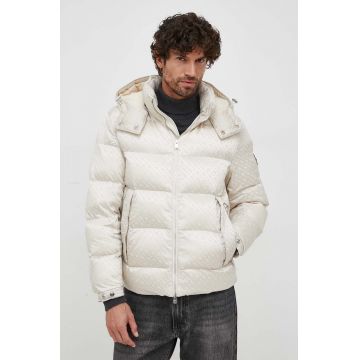 BOSS geaca barbati, culoarea alb, de iarna