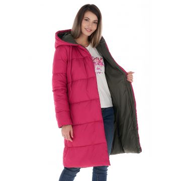 Geaca lunga cu design reversibil
