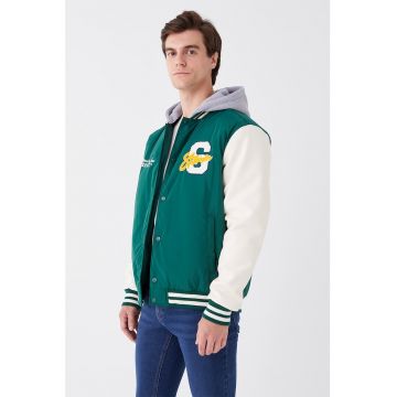 Jacheta varsity cu gluga detasabila