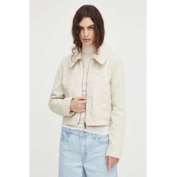Levi's geaca din velur culoarea bej, de tranzitie