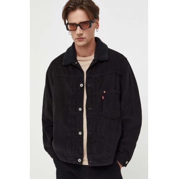 Levi's geaca din velur culoarea negru, de tranzitie