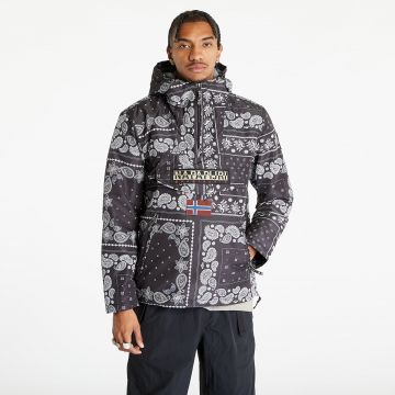 Jacheta Napapijri Rainforest Regular Fit Half-Zip Jacket Black Aop