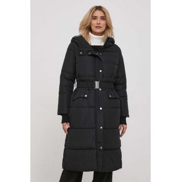 Sisley geaca femei, culoarea negru, de iarna