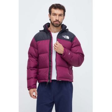 The North Face geaca de puf barbati, culoarea bordo, de iarna