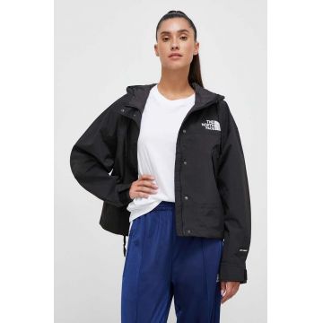 The North Face geaca femei, culoarea negru, de tranzitie, oversize