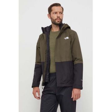 The North Face jacheta de exterior New Synthetic Triclimate culoarea verde