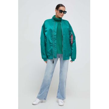 Alpha Industries geaca bomber MA-1 Core Wmn femei, culoarea verde, de tranzitie