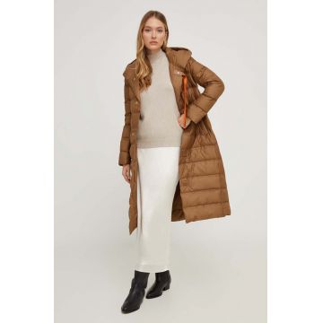 Answear Lab geaca de puf femei, culoarea maro, de tranzitie