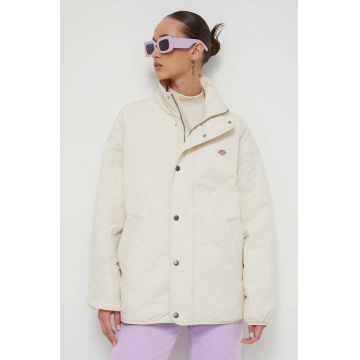 Dickies geaca femei, culoarea bej, de tranzitie, oversize