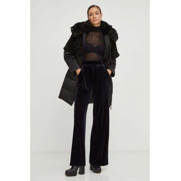 Elisabetta Franchi geaca femei, culoarea negru, de iarna, oversize