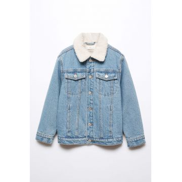 Jacheta de denim cu captuseala de blana shearling sintetica Elliot