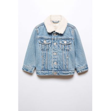 Jacheta de denim cu captuseala de blana shearling sintetica Elliot