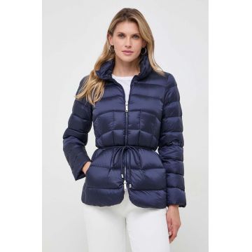Marella geaca de puf femei, culoarea albastru marin, de tranzitie