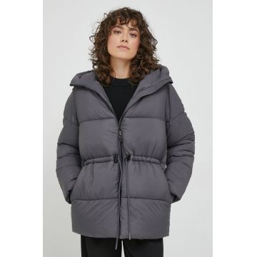 Pepe Jeans geaca femei, culoarea gri, de iarna, oversize