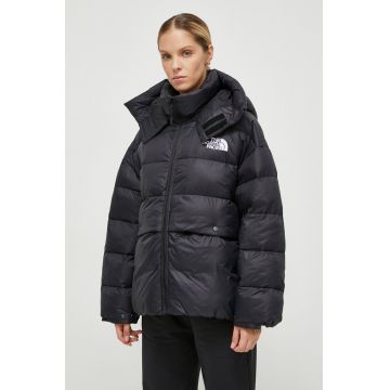 The North Face geaca femei, culoarea negru, de iarna, oversize