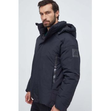 adidas geaca de puf barbati, culoarea negru, de iarna, oversize