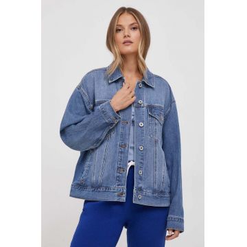 Dkny geaca jeans femei, de tranzitie, oversize