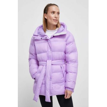 Helly Hansen geaca femei, culoarea violet, de iarna