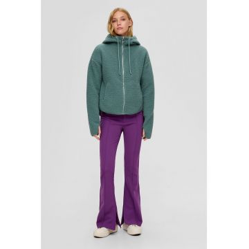 Jacheta din blana shearling sintetica cu snururi