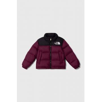 The North Face geaca de puf pentru copii 1996 RETRO NUPTSE JACKET culoarea violet