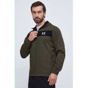 Under Armour windbreaker culoarea verde, de tranzitie