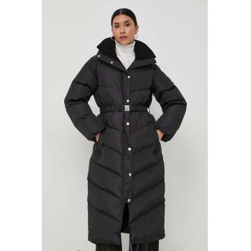 BOSS geaca de puf femei, culoarea negru, de iarna, oversize