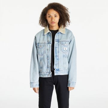 Jacheta Calvin Klein Jeans Sherpa Denim Jacket Blue
