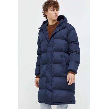 Hollister Co. geaca barbati, culoarea albastru marin, de iarna
