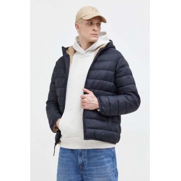 Hollister Co. geaca barbati, culoarea negru, de iarna