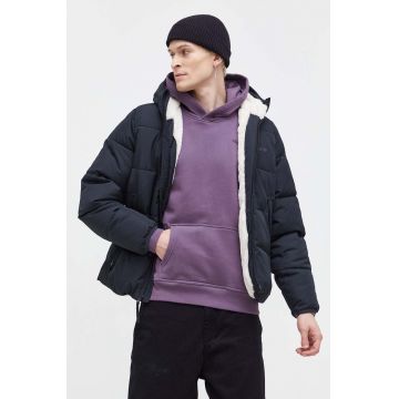 Hollister Co. geaca barbati, culoarea negru, de iarna