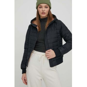 Hollister Co. geaca femei, culoarea negru, de iarna
