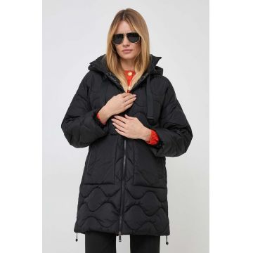 MAX&Co. geaca femei, culoarea negru, de tranzitie, oversize