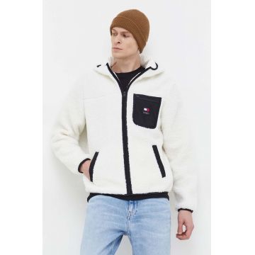 Tommy Jeans geaca barbati, culoarea bej, de tranzitie