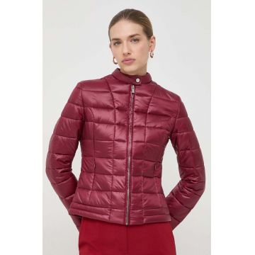 Trussardi geaca femei, culoarea bordo, de tranzitie